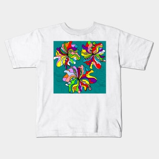 Bright Abstract Floral 7 Kids T-Shirt